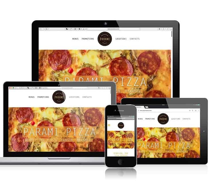 Parami Pizza, Myanmar (Burma) Website. Web Design & Development by Grantourismo Media, a Full Service Digital Media Agency.
